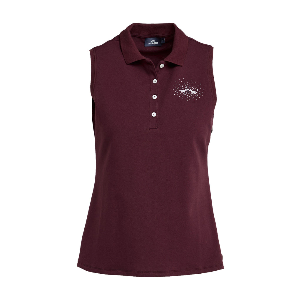 Womens Classic Sleeveless Polo Shirt Dark Berry