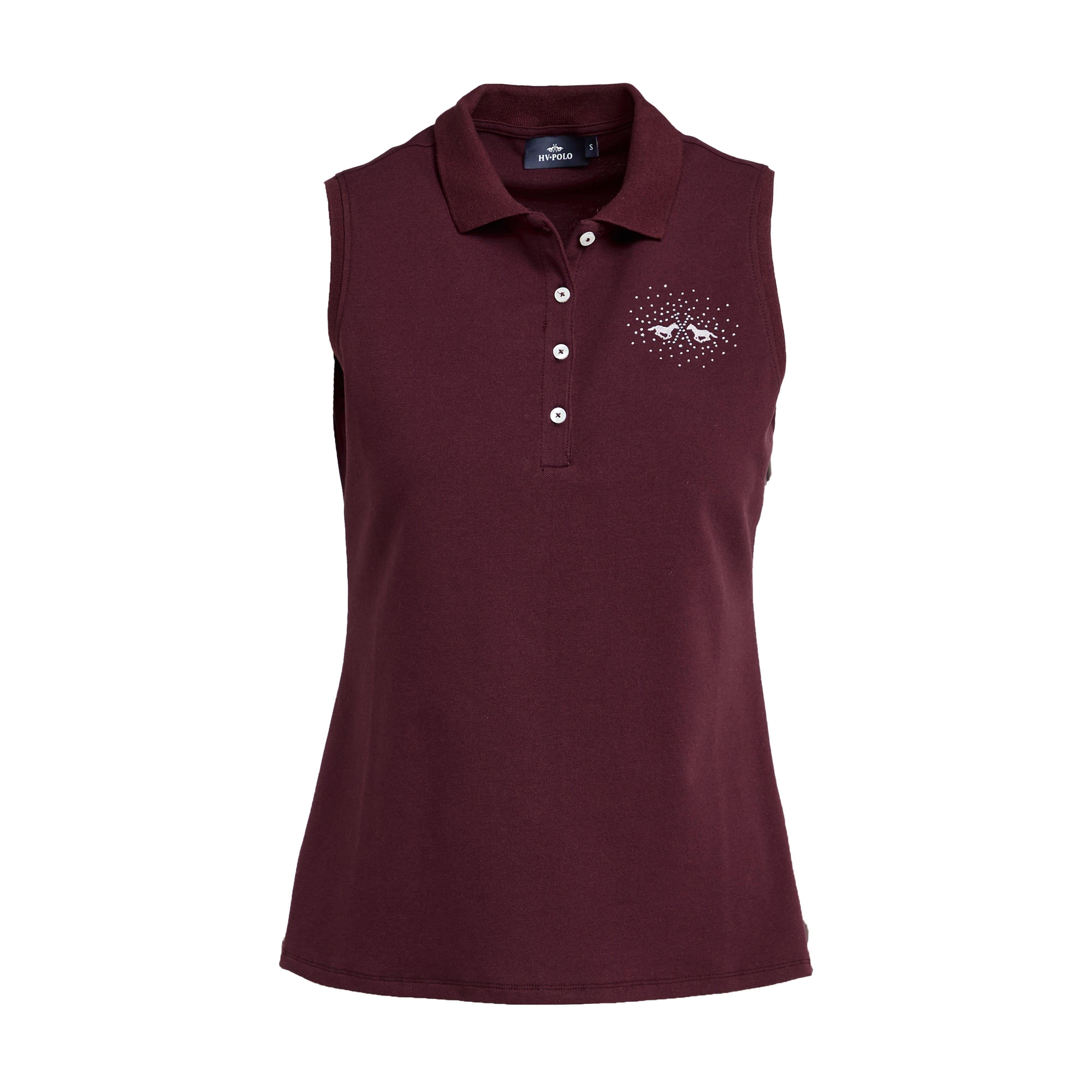 Womens Classic Sleeveless Polo Shirt Dark Berry