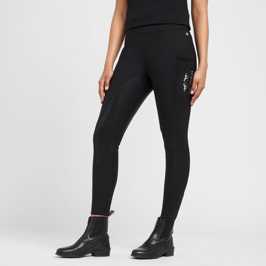 Womens Classic Full Seat Riding Tights Black