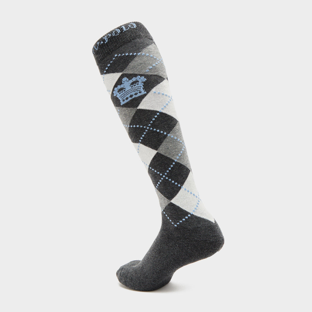 Argyle Socks Grey Soft Blue