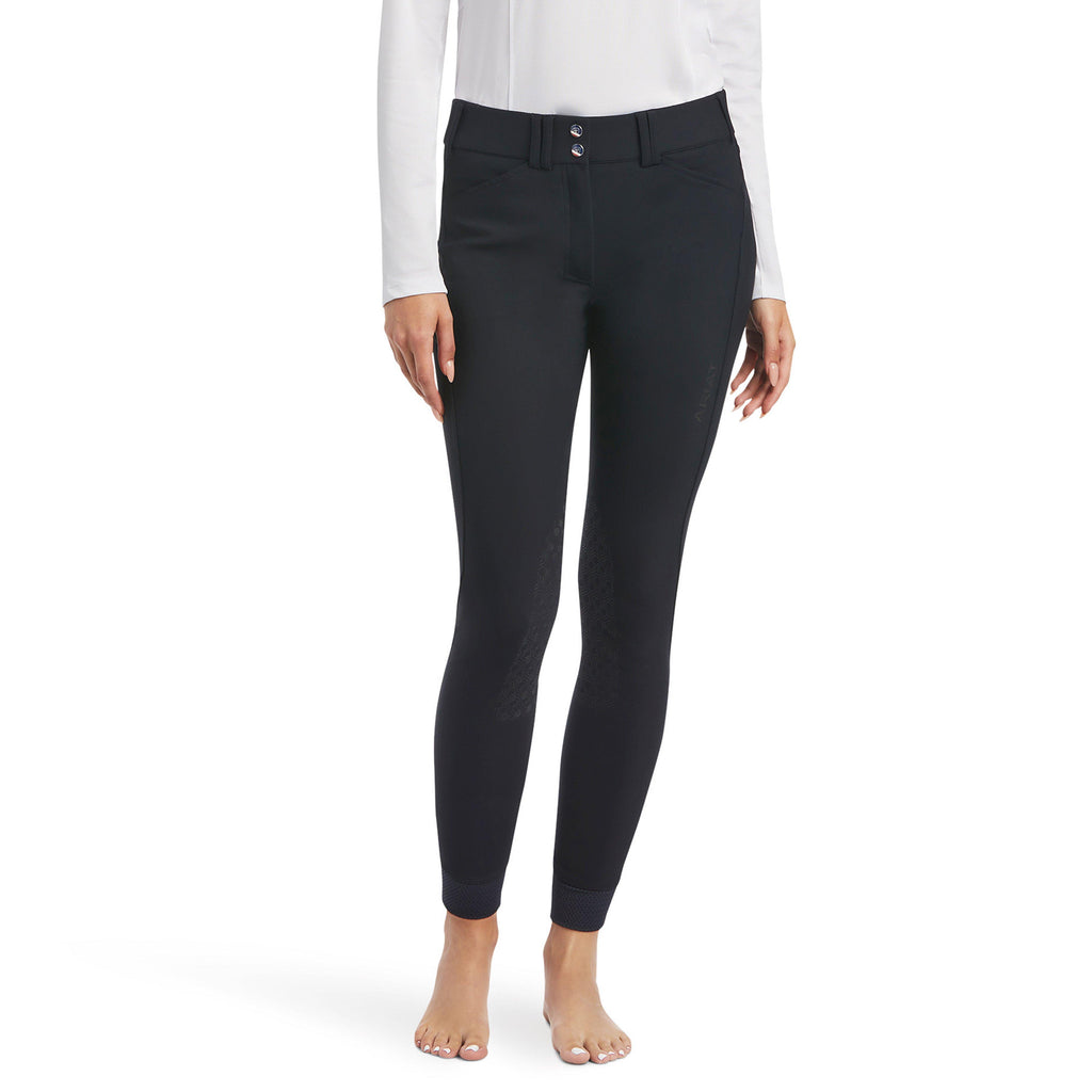 Womens Tri Factor Grip Knee Patch Breeches Black