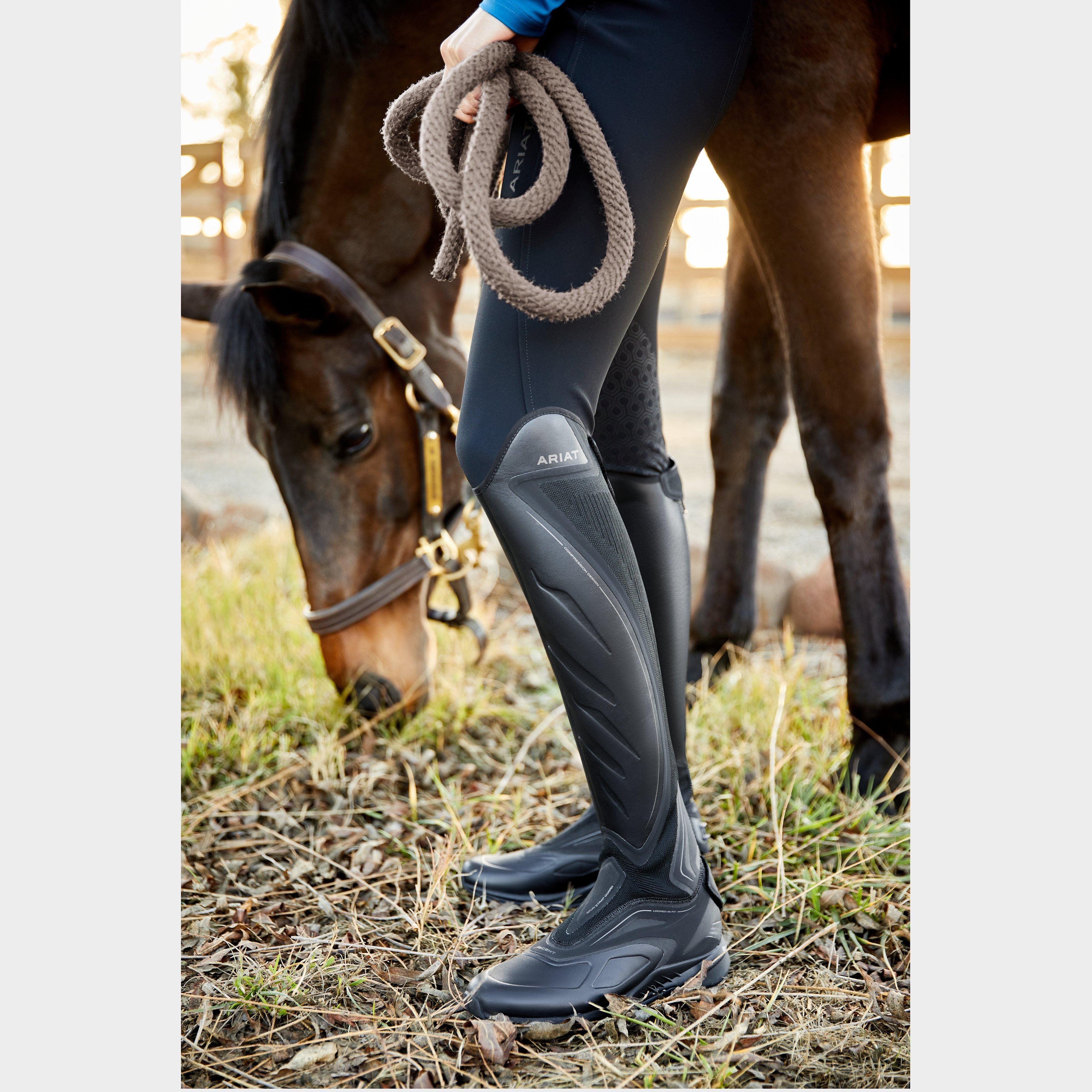 Womens Tri Factor Grip Knee Patch Breeches Black