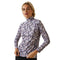 Womens Sunstopper 2.0 1/4 Zip Base Layer Grey Camo Floral