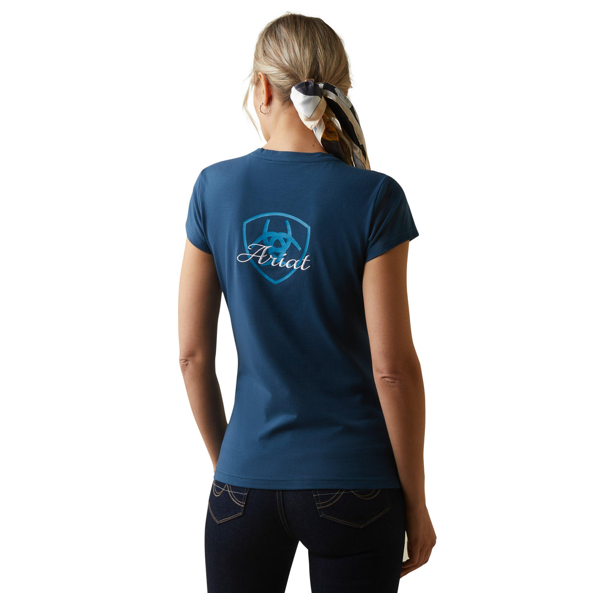 Womens Logo Script T-Shirt Deep Petroleum