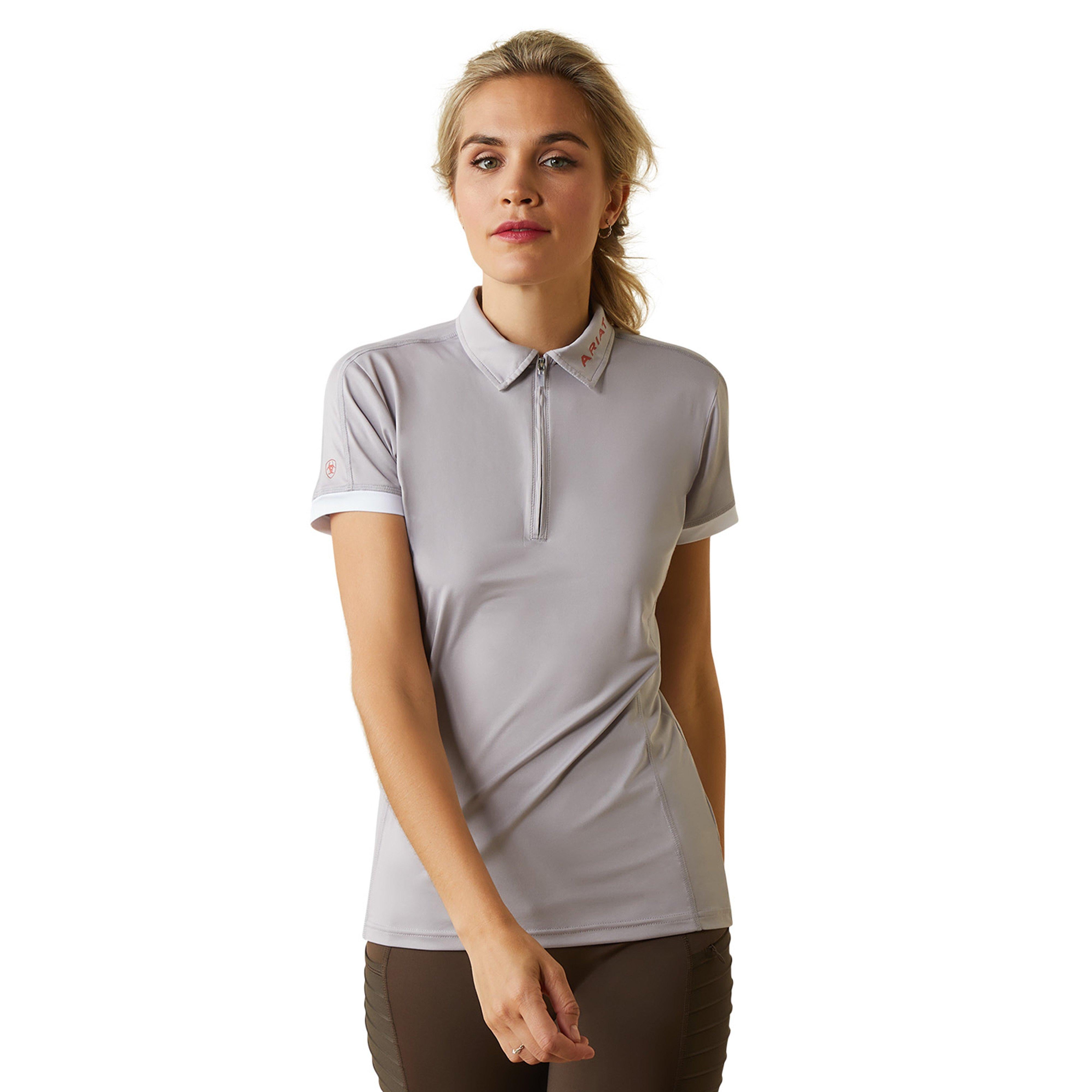 Womens Bandera 1/4 Zip Short Sleeved Polo Shirt Silver Sconce