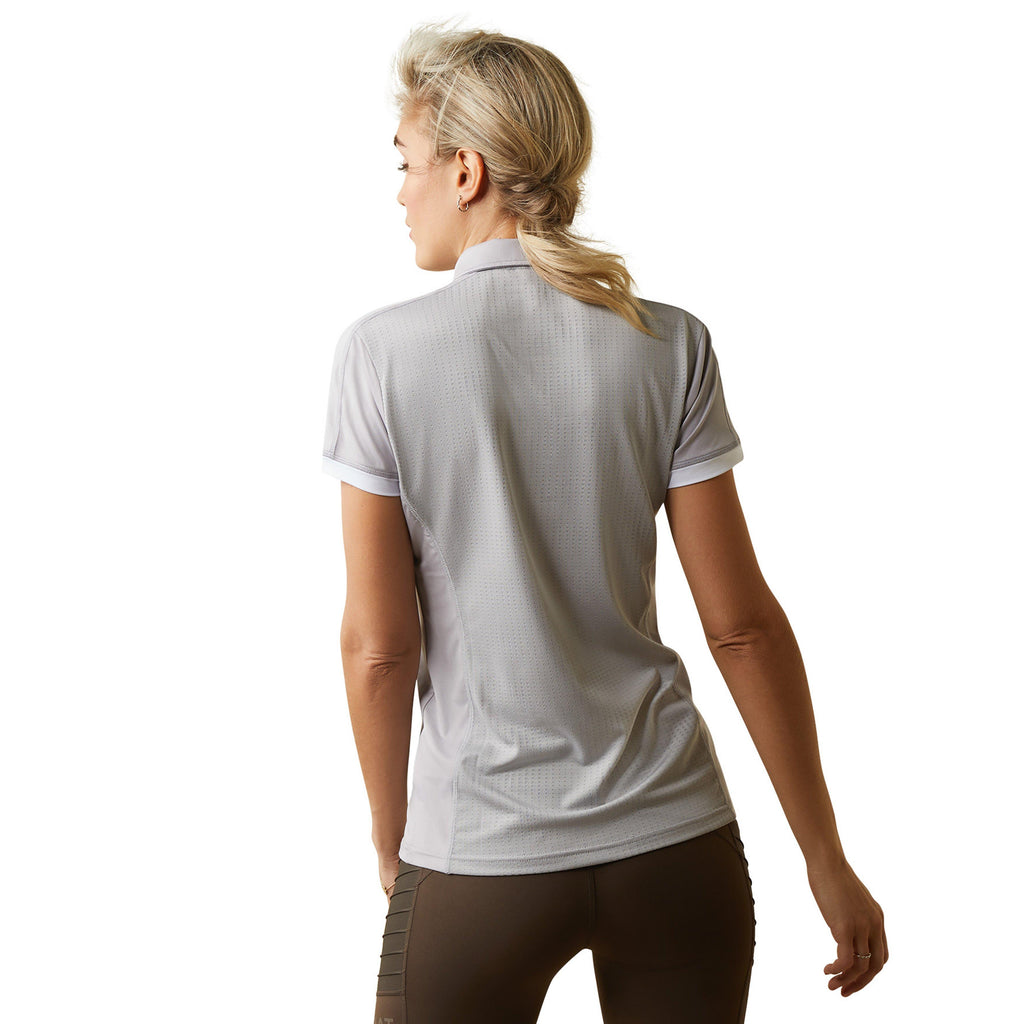 Womens Bandera 1/4 Zip Short Sleeved Polo Shirt Silver Sconce