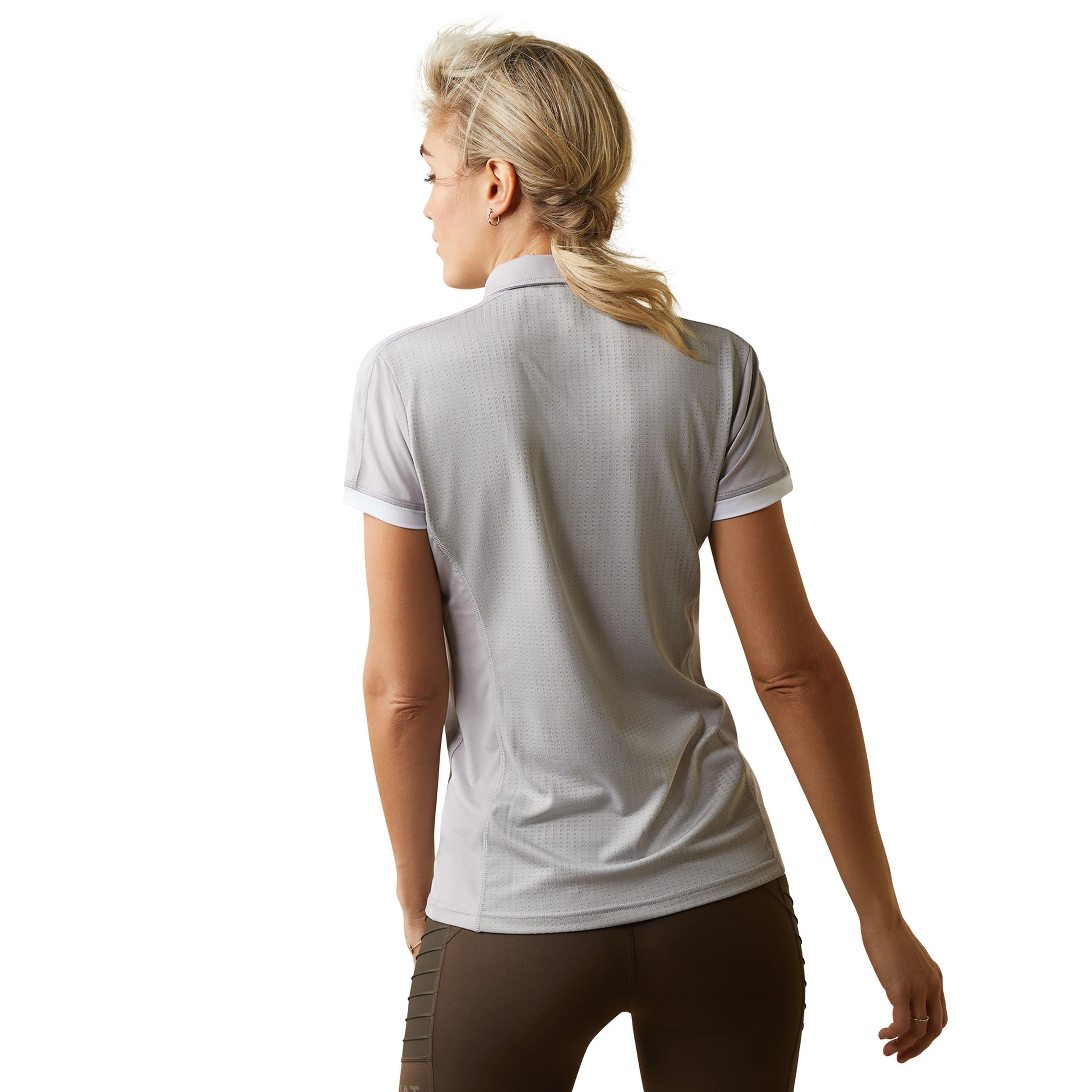 Womens Bandera 1/4 Zip Short Sleeved Polo Shirt Silver Sconce