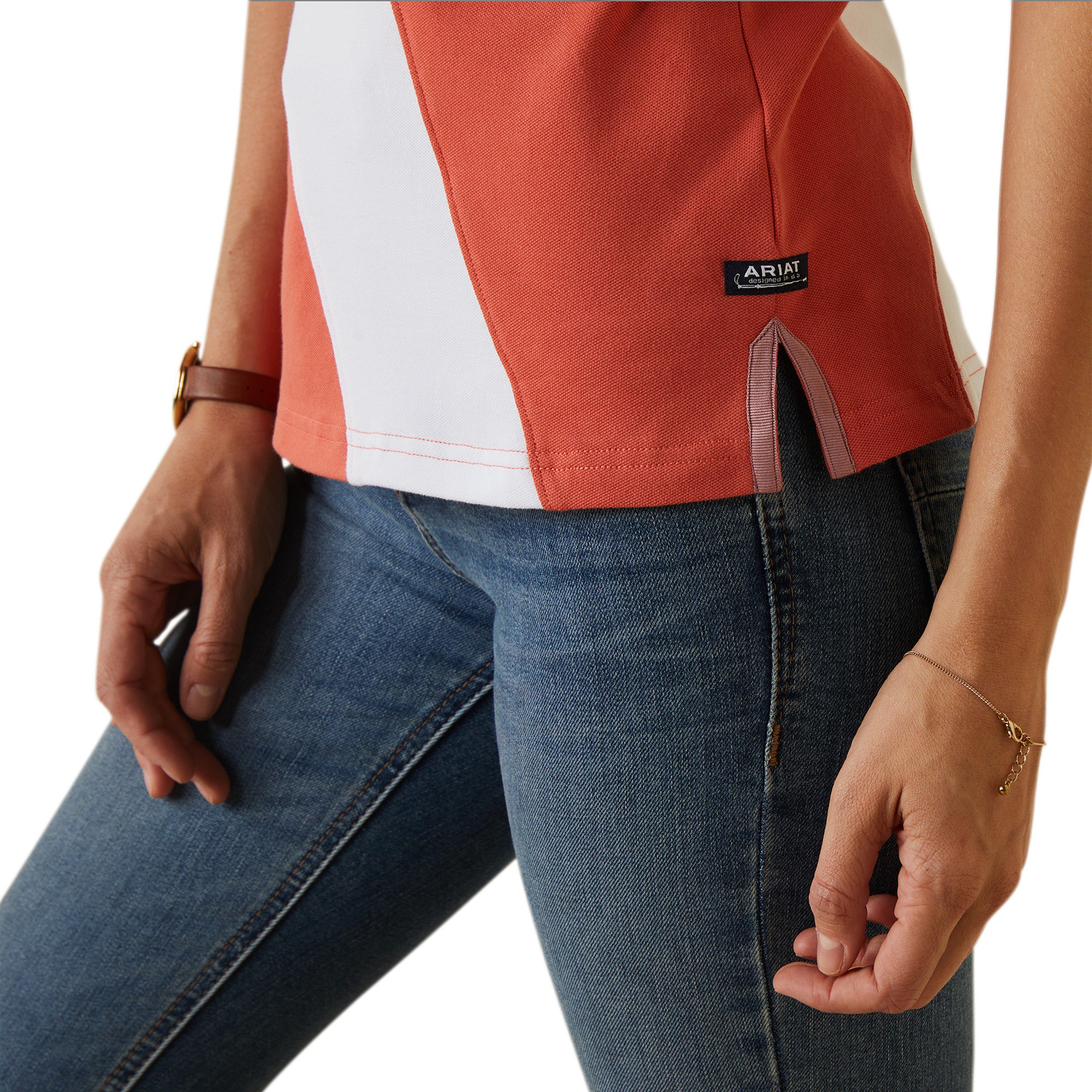 Womens Taryn Short Sleeved Polo Shirt Burnt Sienna