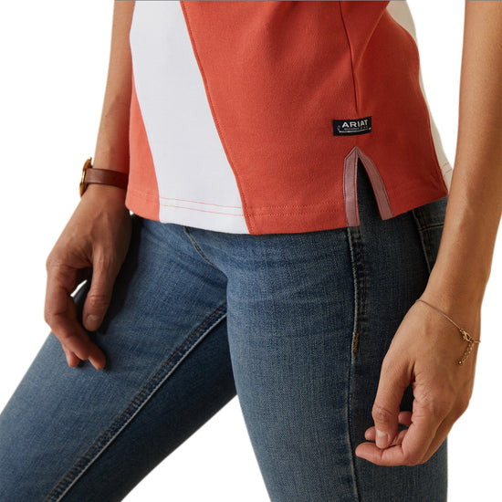 Womens Taryn Short Sleeved Polo Shirt Burnt Sienna