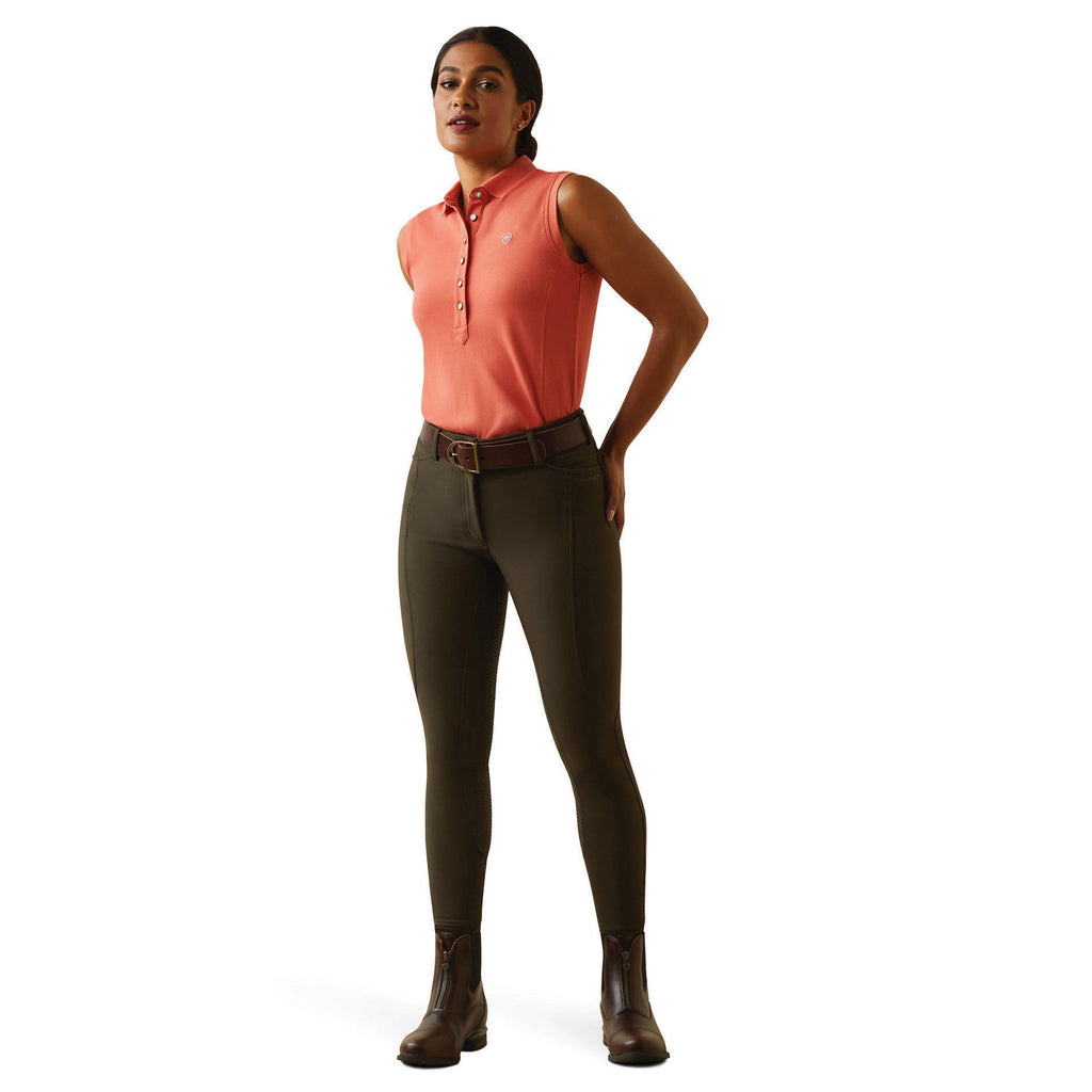 Womens Prix 2.0 Sleeveless Polo Shirt Burnt Sienna