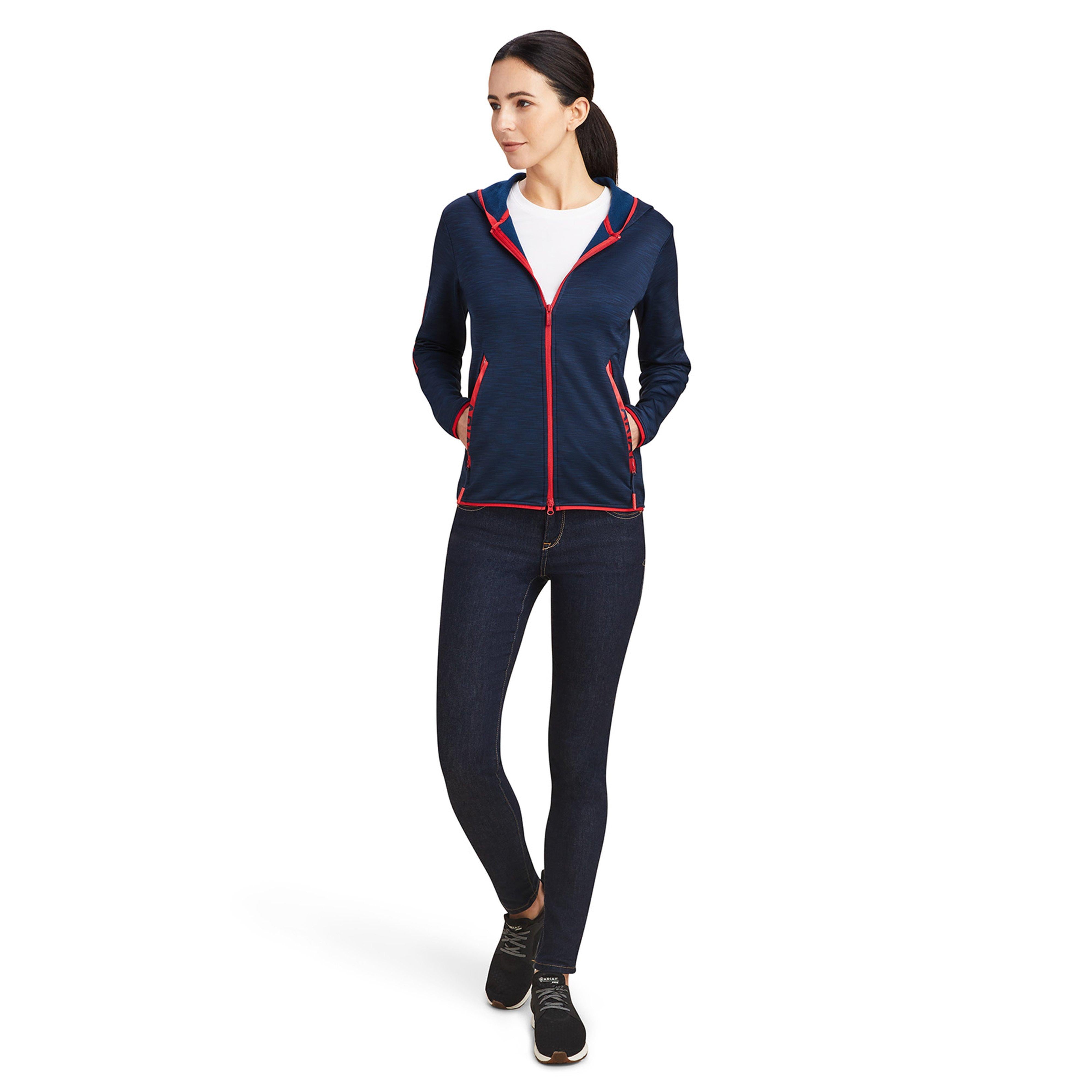 Womens Byron Full Zip Hoodie Navy Team
