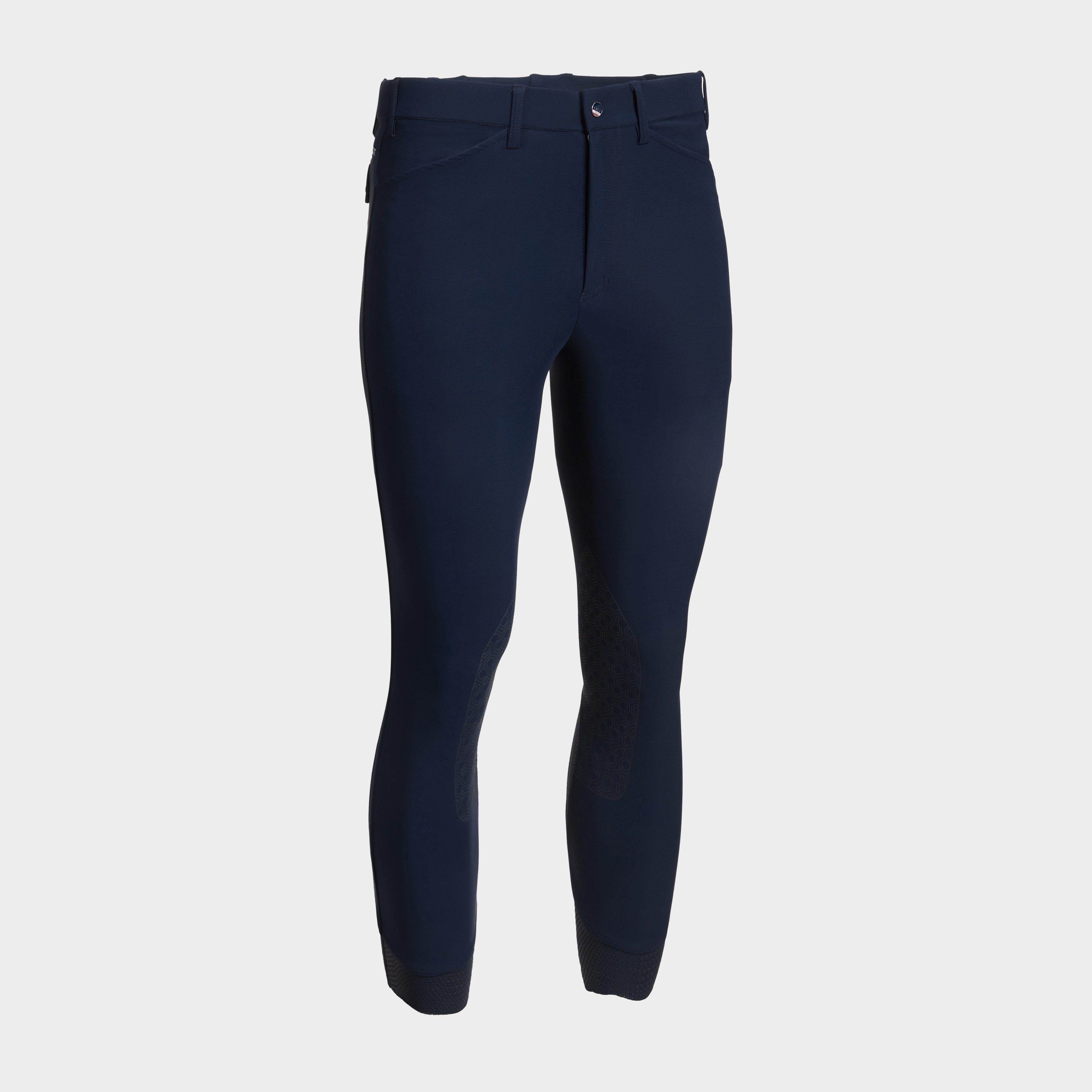 Mens Tri Factor Grip Knee Patch Breeches Navy