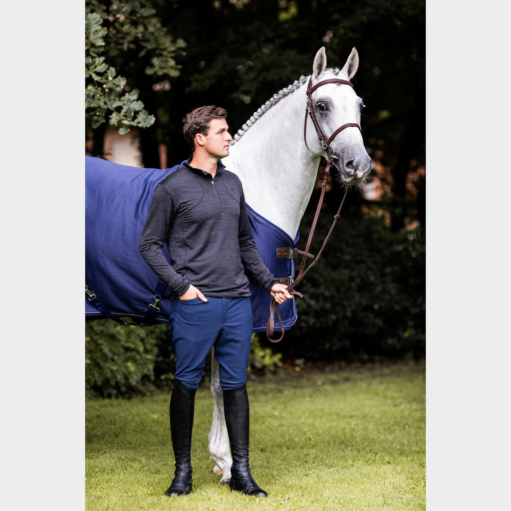 Mens Tri Factor Grip Knee Patch Breeches Navy