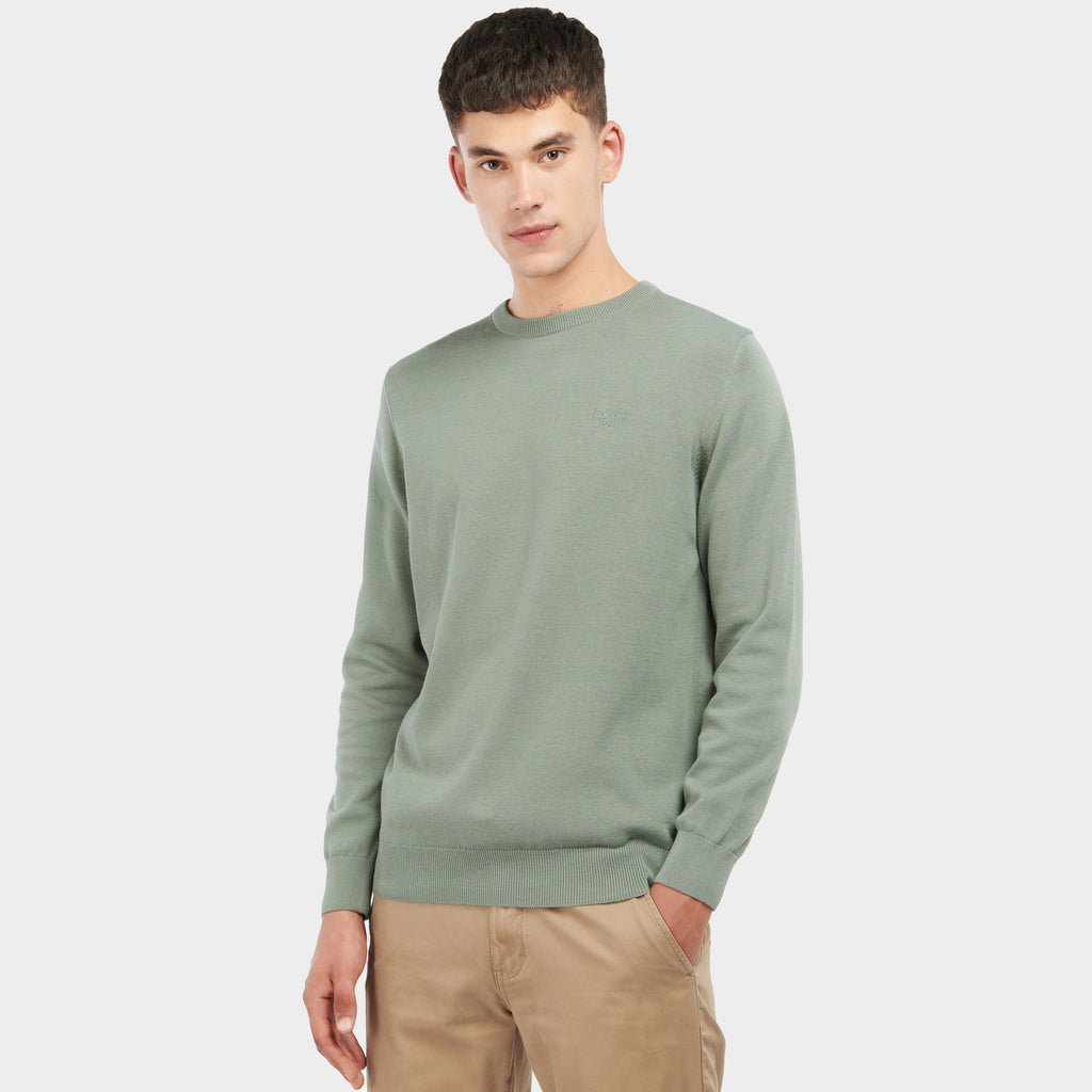 Mens Pima Cotton Crew Neck Sweater Agave Green