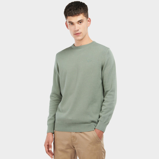 Mens Pima Cotton Crew Neck Sweater Agave Green