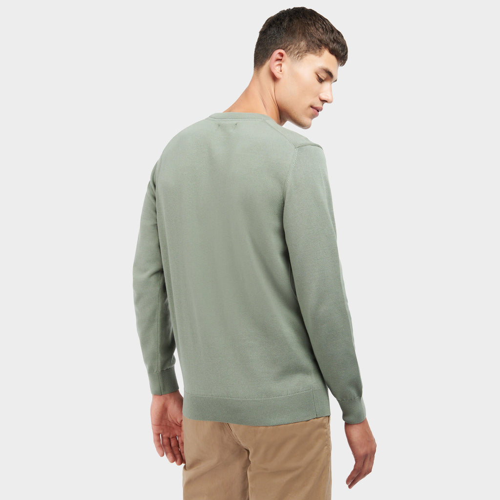 Mens Pima Cotton Crew Neck Sweater Agave Green