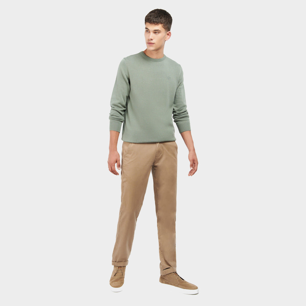 Mens Pima Cotton Crew Neck Sweater Agave Green