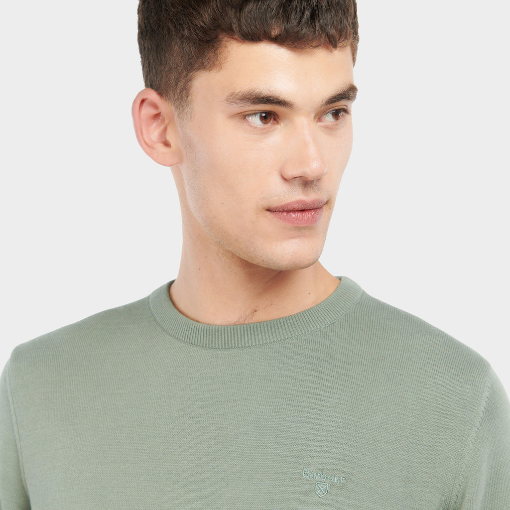 Mens Pima Cotton Crew Neck Sweater Agave Green
