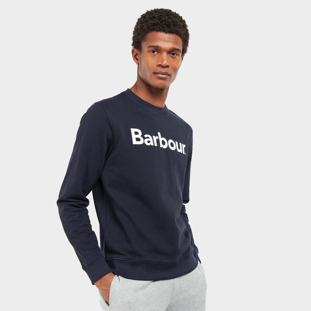 Mens Logo Crew-Neck Sweatshirt Navy