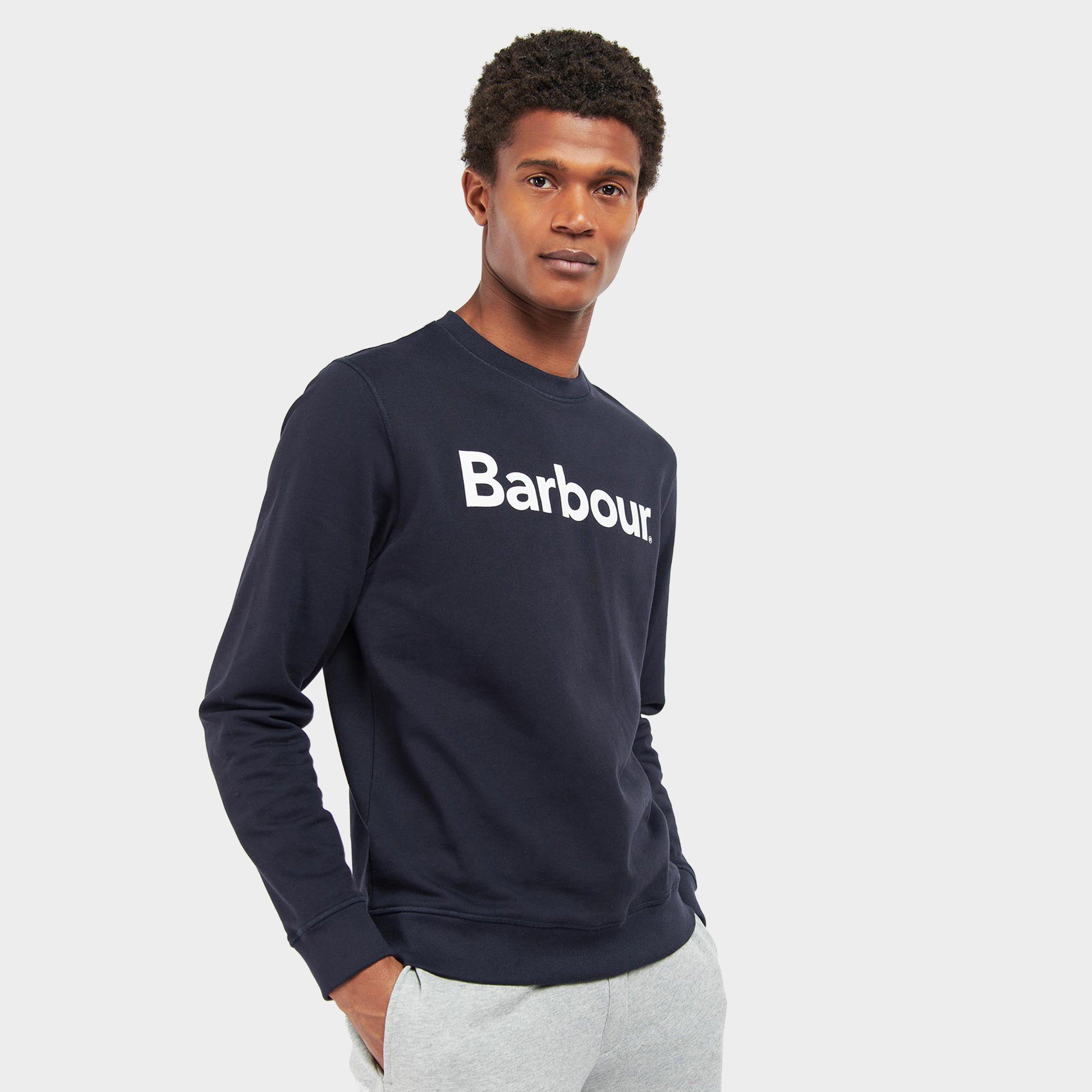 Mens Logo Crew-Neck Sweatshirt Navy