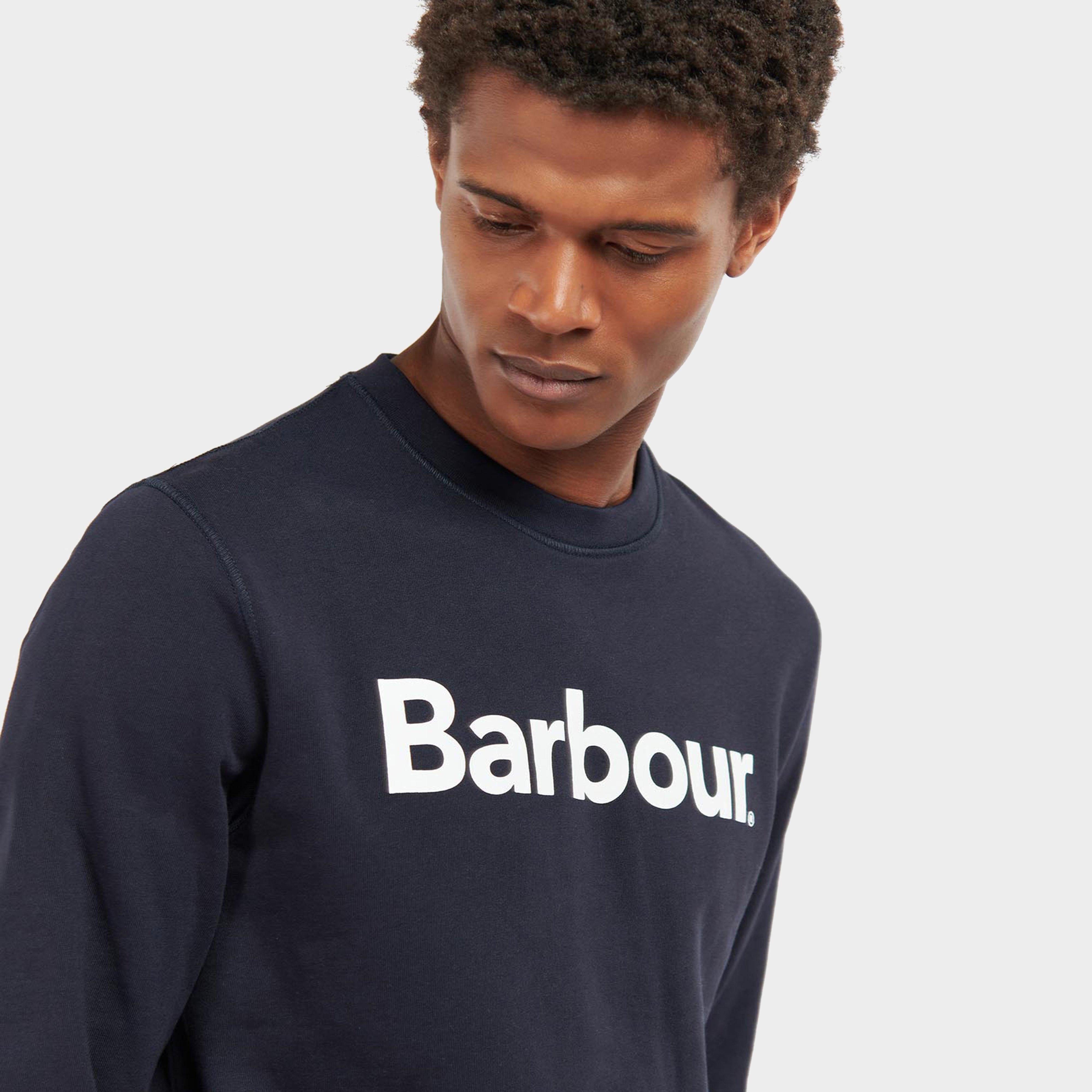 Mens Logo Crew-Neck Sweatshirt Navy