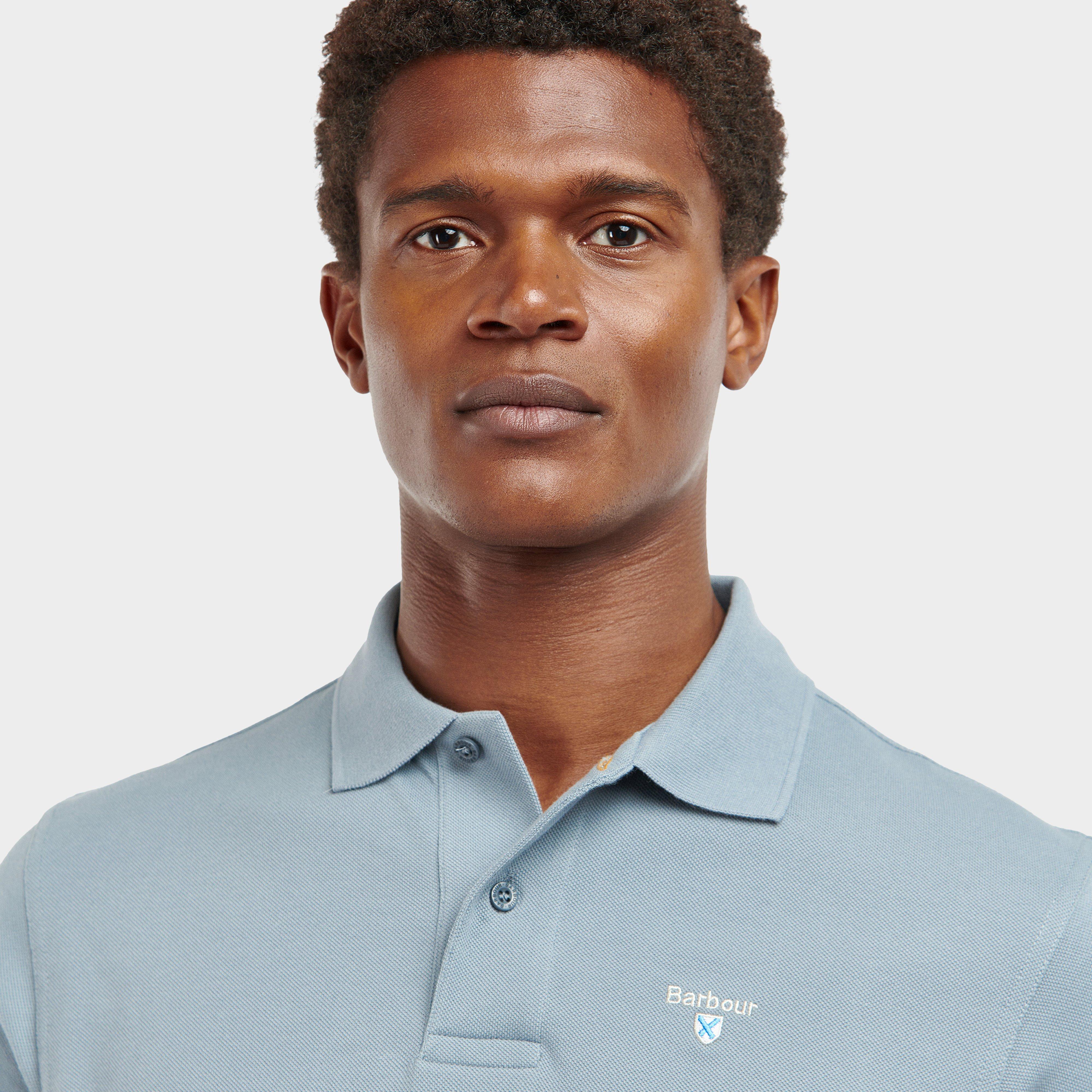 Mens Sports Polo Shirt Washed Blue