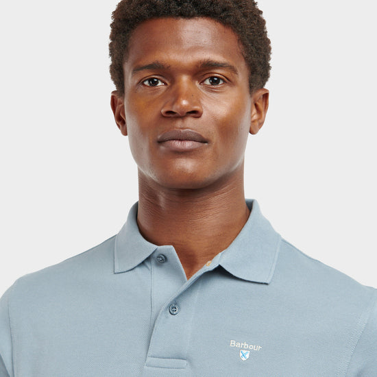 Mens Sports Polo Shirt Washed Blue