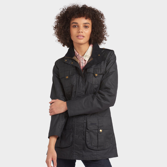 Womens Lightweight Defence Waxed Cotton Jacket Navy