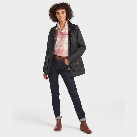 Womens Lightweight Defence Waxed Cotton Jacket Navy