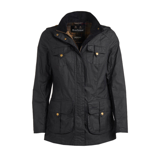 Womens Lightweight Defence Waxed Cotton Jacket Navy