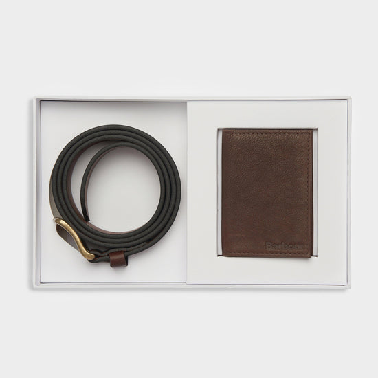 Haydon Wallet & Belt Gift Set Brown