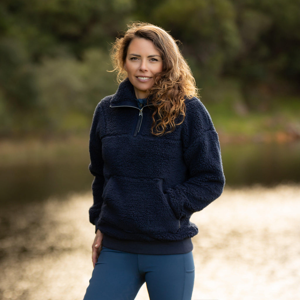 Womens Tara Teddy Fleece Navy