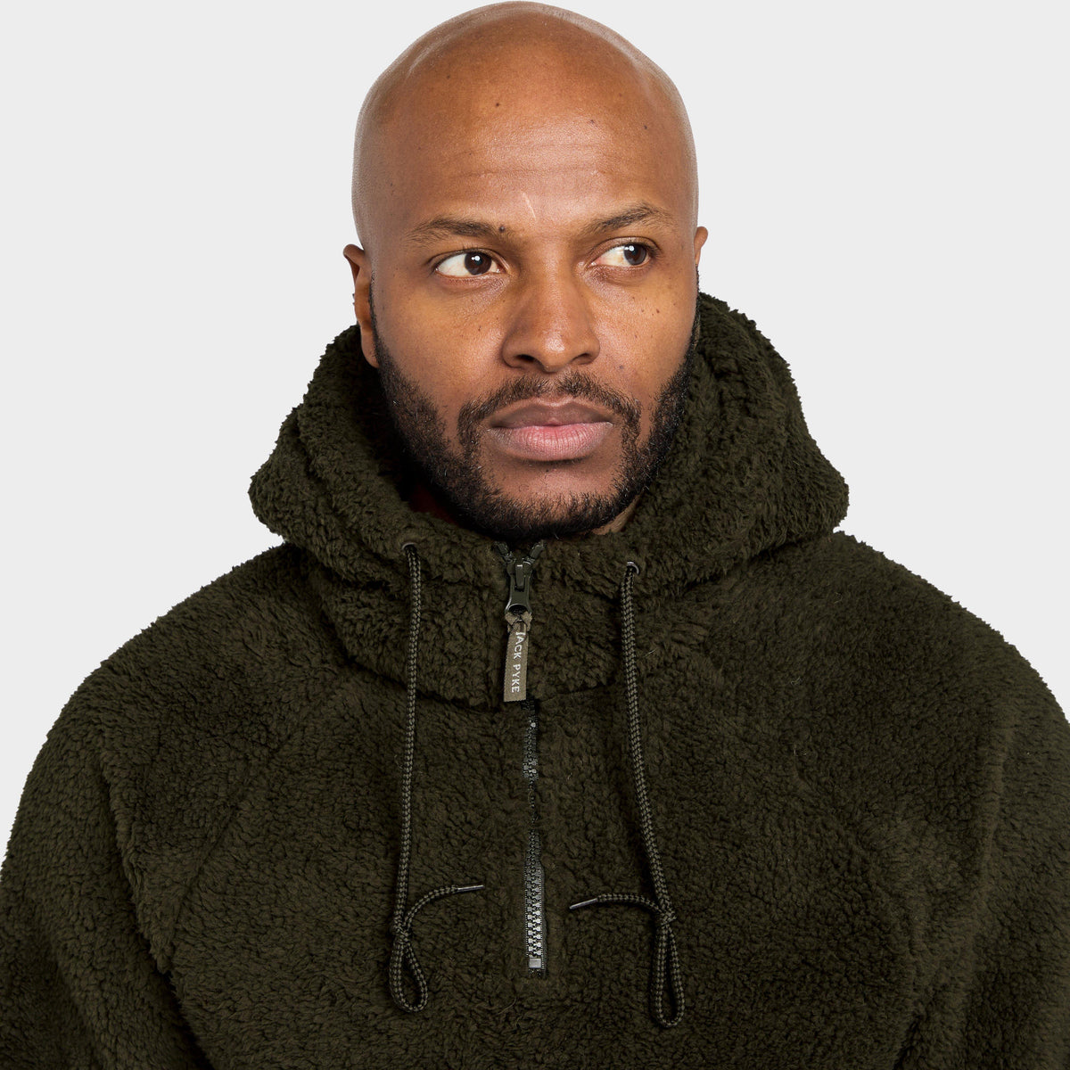 Mens Sherpa Fleece Hoodie Green