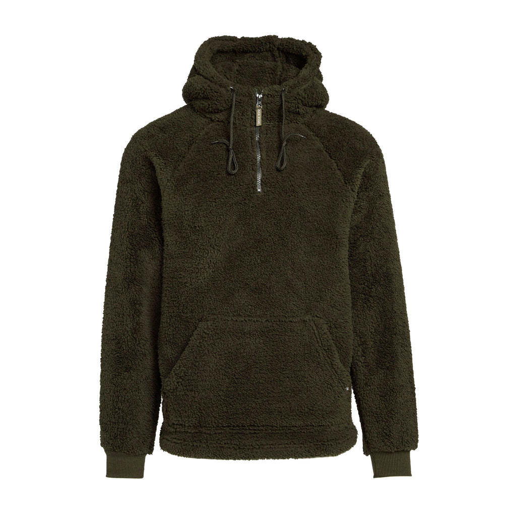 Mens Sherpa Fleece Hoodie Green