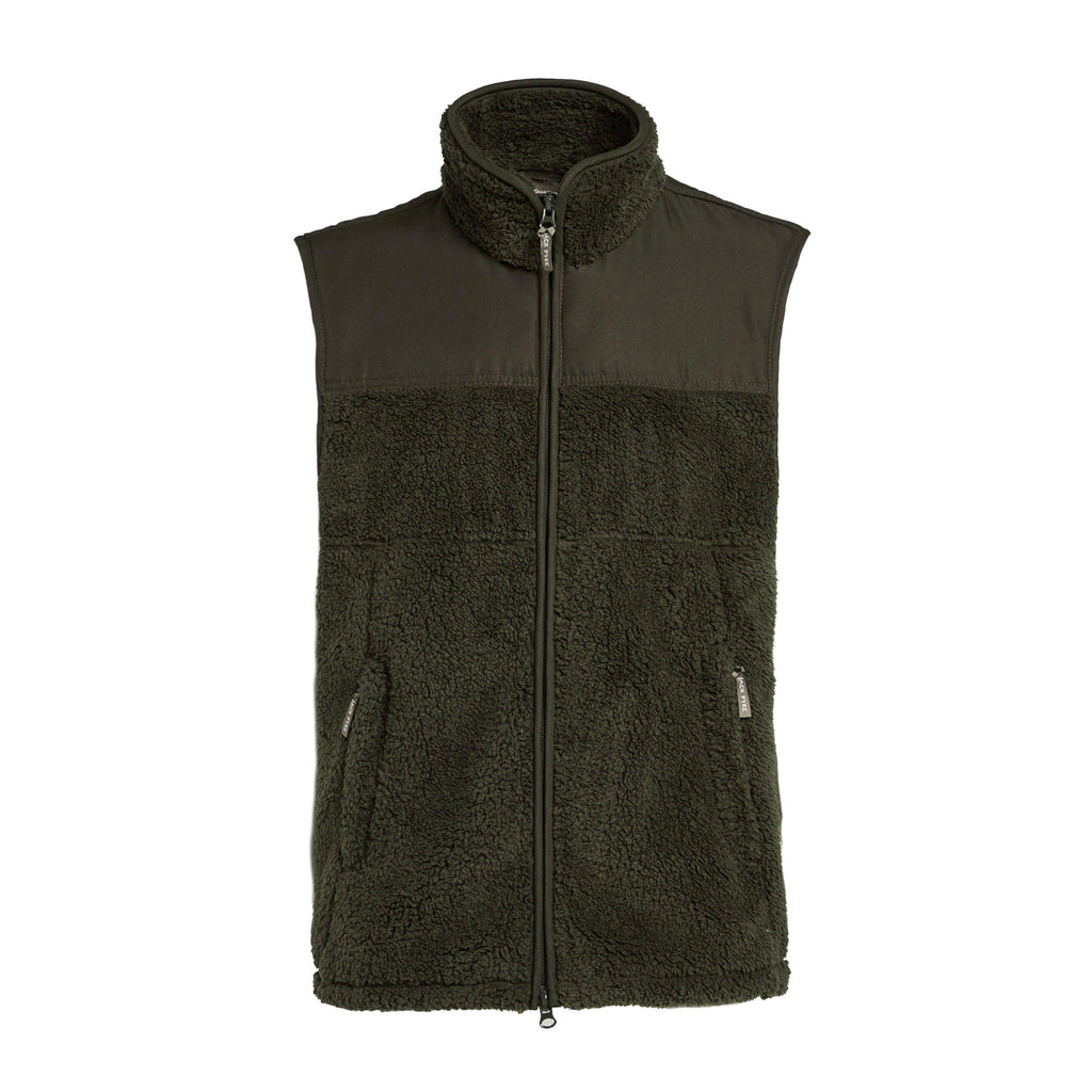 Mens Sherpa Fleece Gilet Green