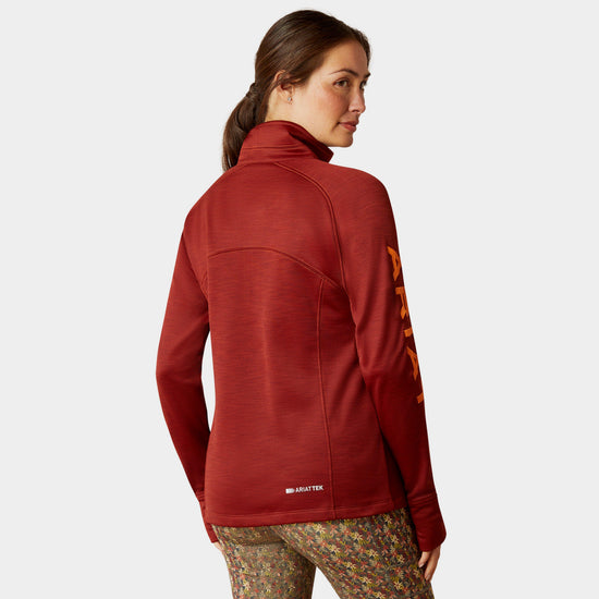 Womens Tek Team 1/2 Zip Sweatshirt Fired Brick