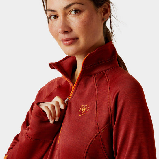Womens Tek Team 1/2 Zip Sweatshirt Fired Brick