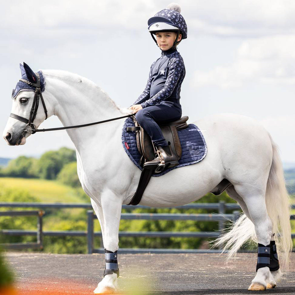 Mini Suede Jump Square Saddle Pad Indigo