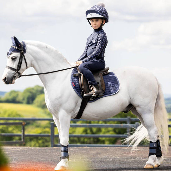 Mini Suede Jump Square Saddle Pad Indigo