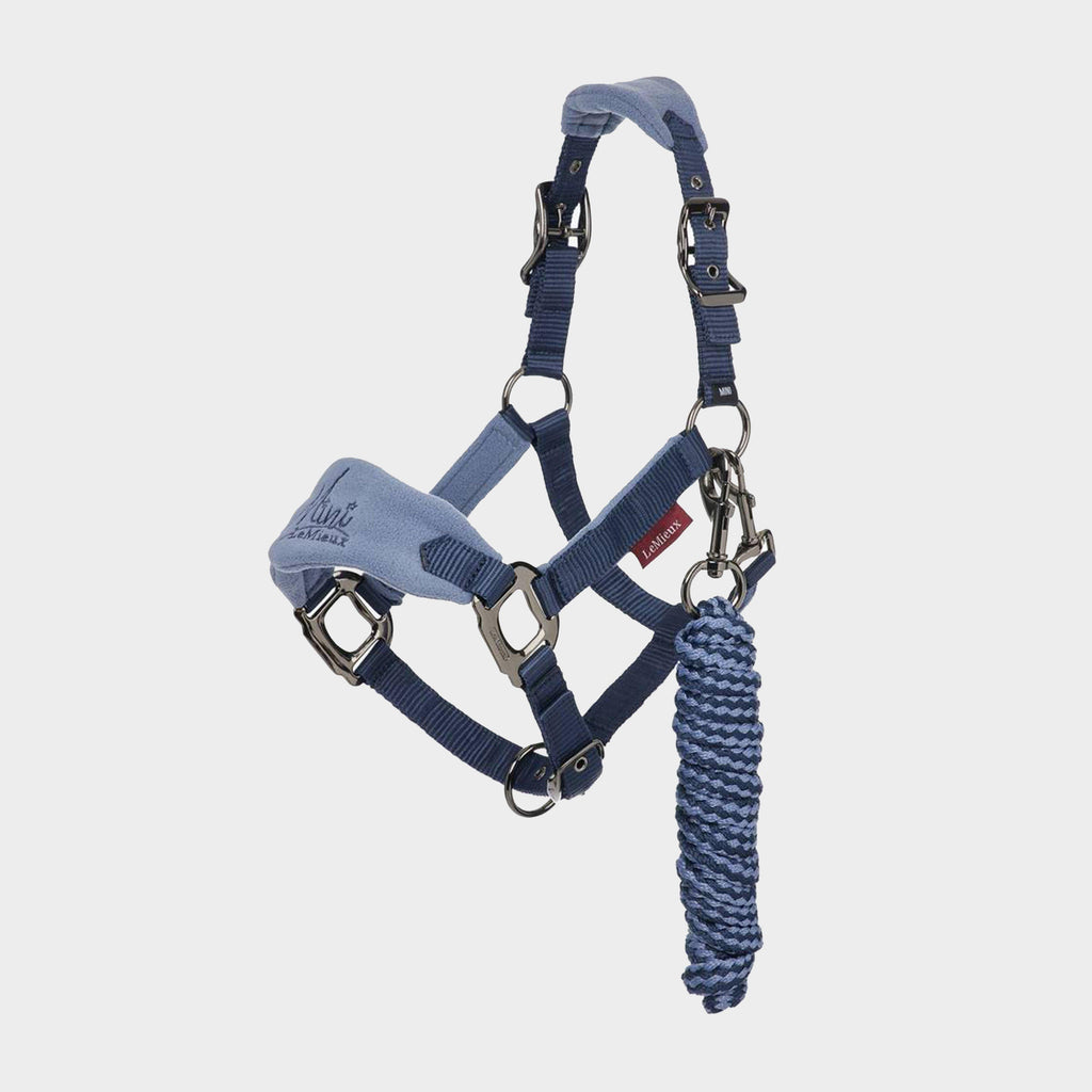 Mini Vogue Headcollar and Leadrope  Indigo