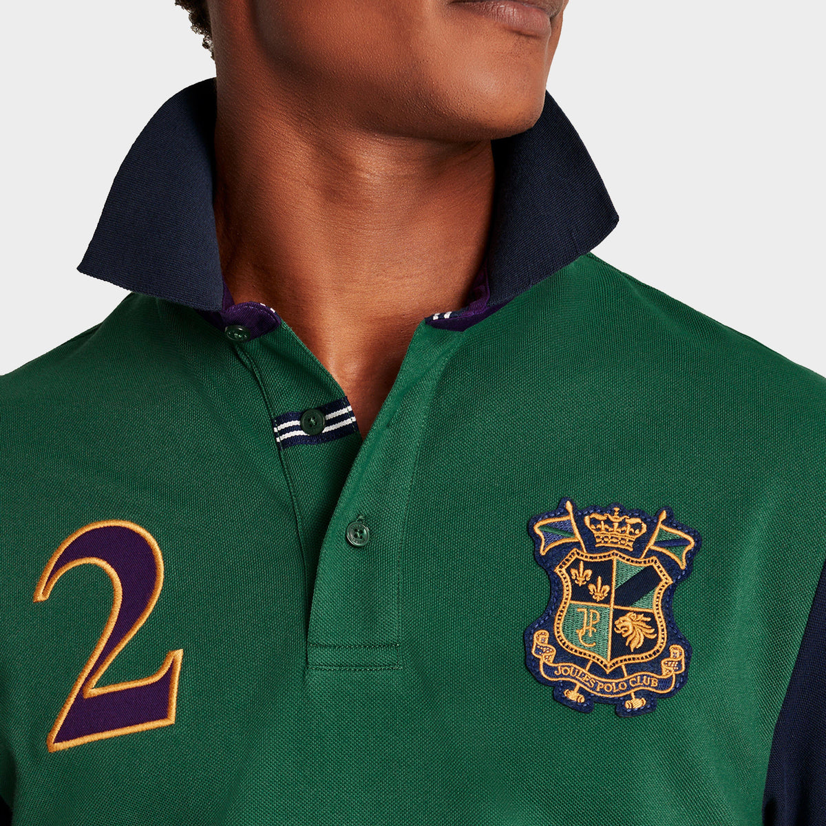 Mens Embellished Polo Shirt Green