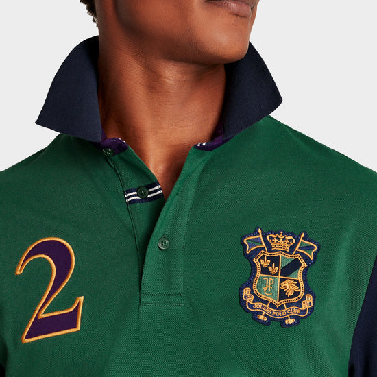 Mens Embellished Polo Shirt Green