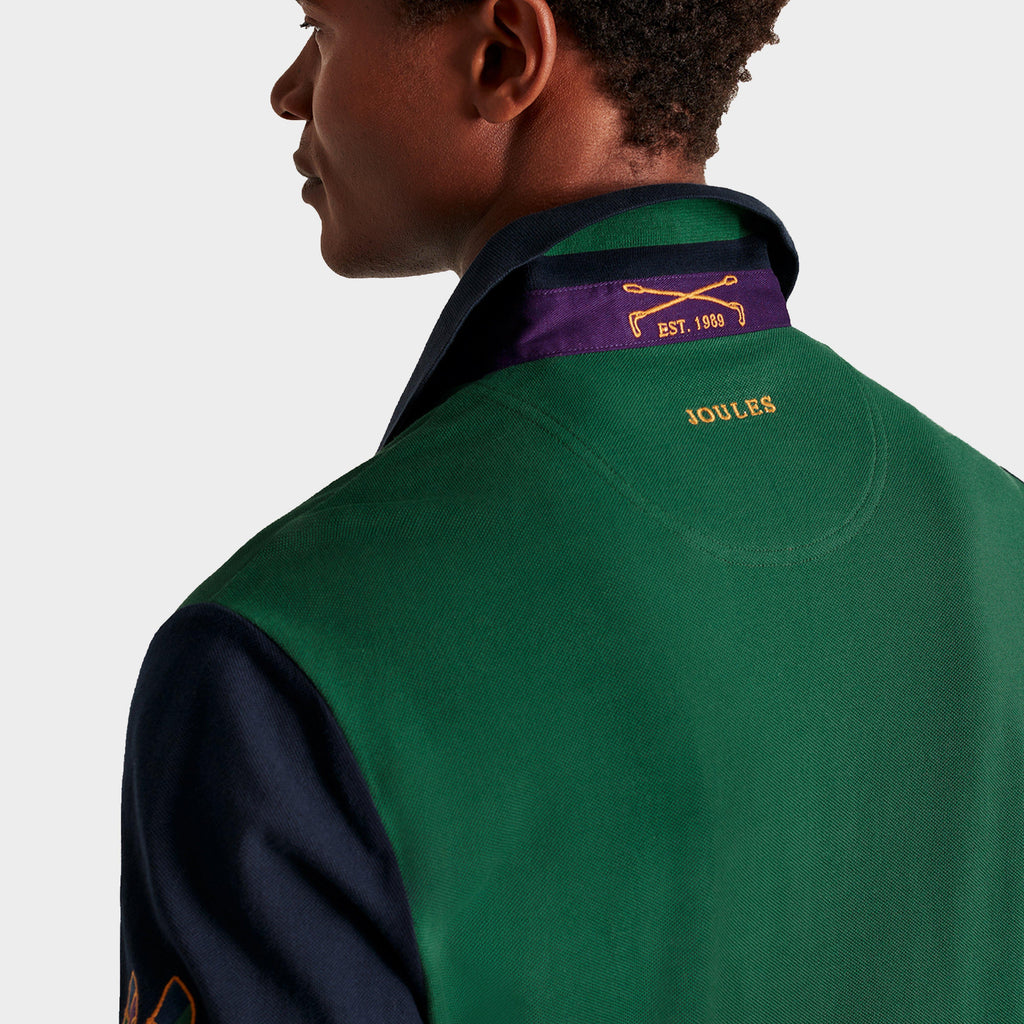 Mens Embellished Polo Shirt Green