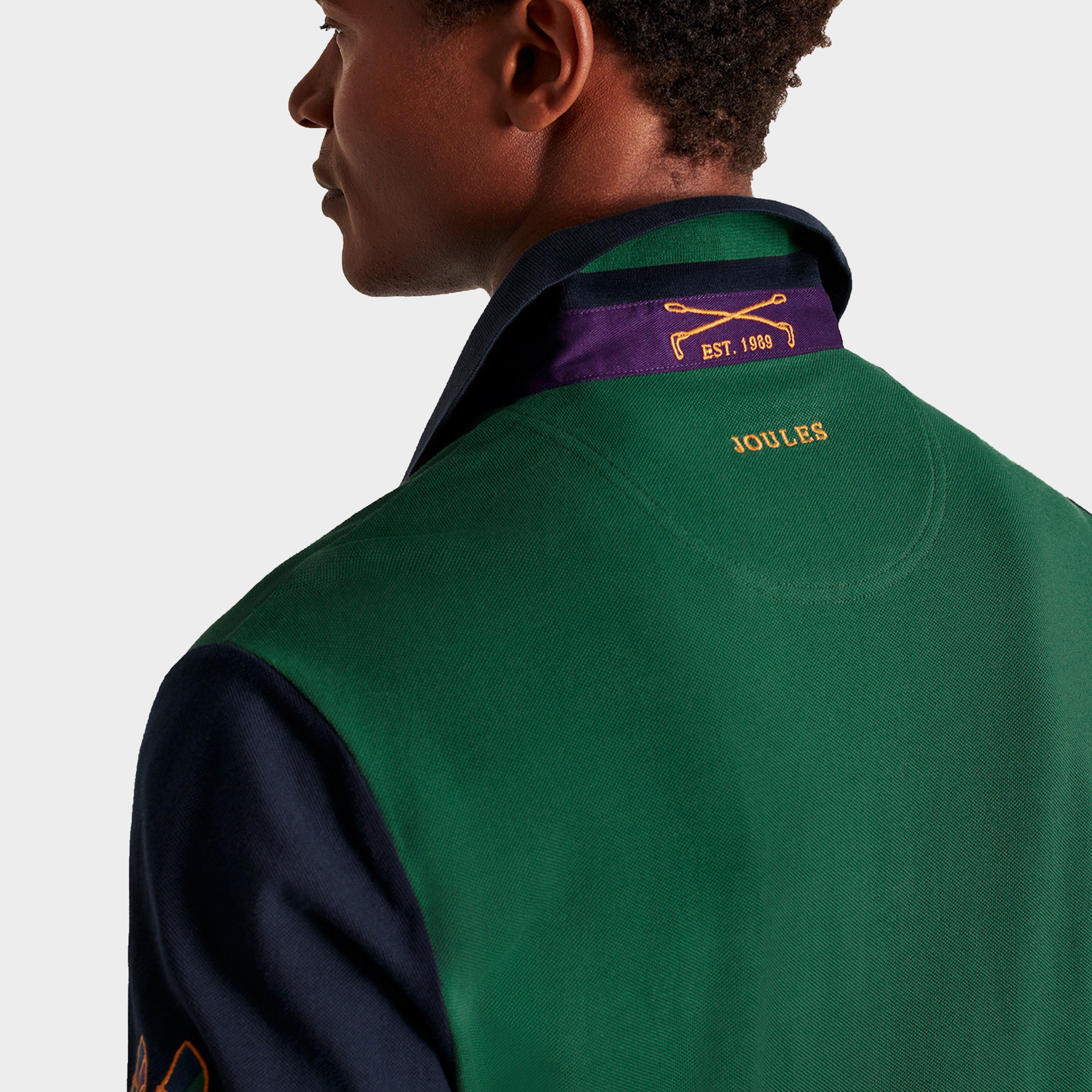 Mens Embellished Polo Shirt Green