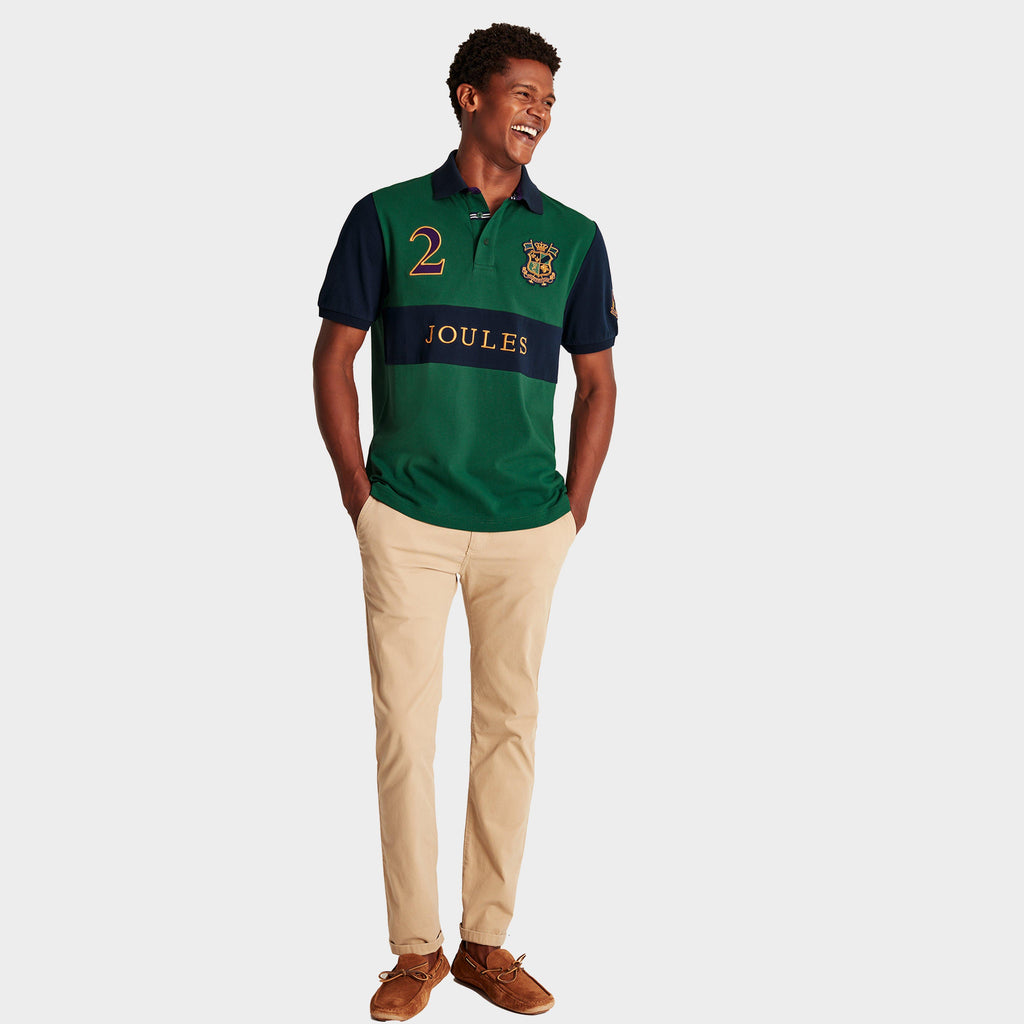 Mens Embellished Polo Shirt Green
