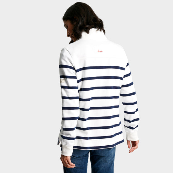 Womens Southwold Funnel Neck Sweatshirt Navy Creme Stripe