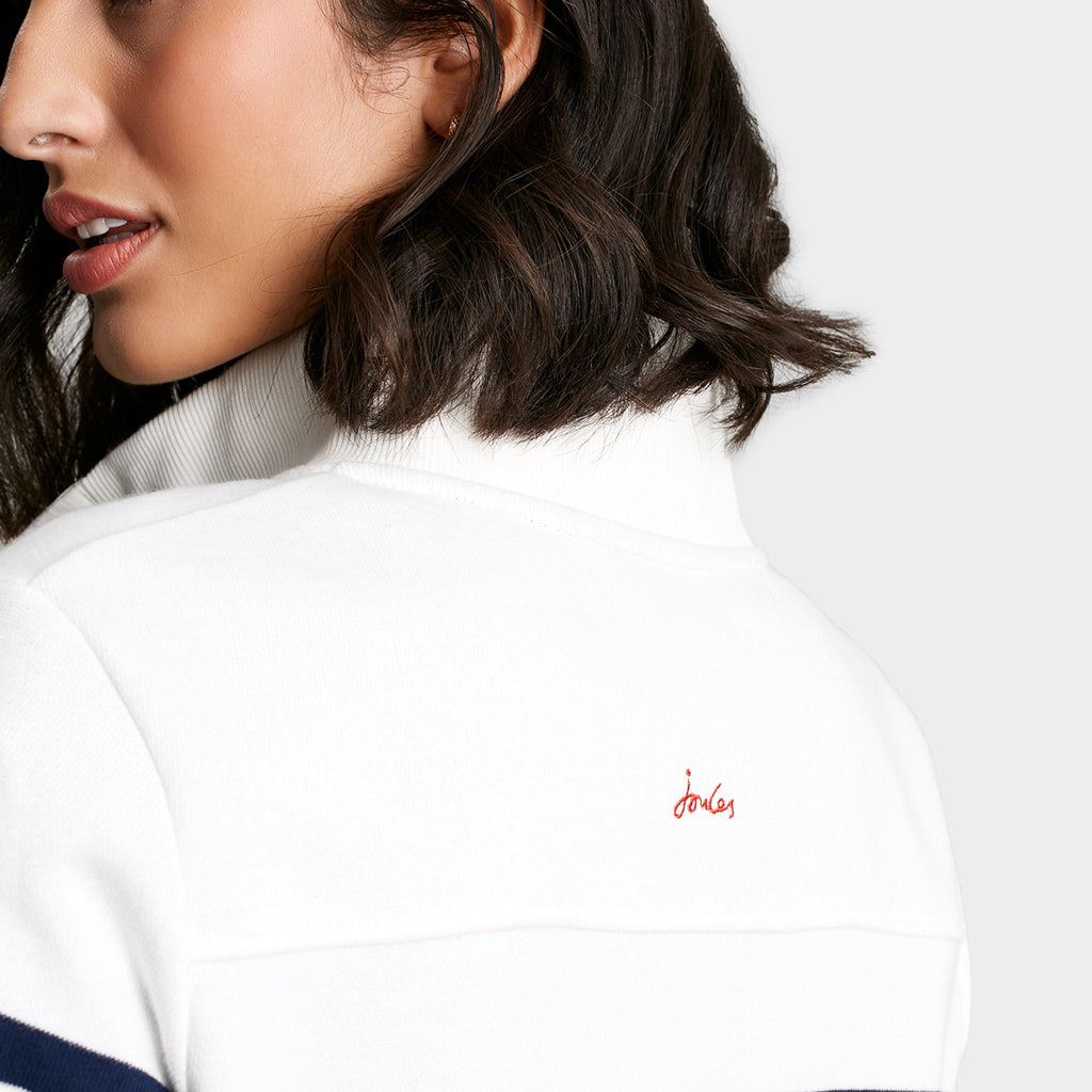 Womens Southwold Funnel Neck Sweatshirt Navy Creme Stripe