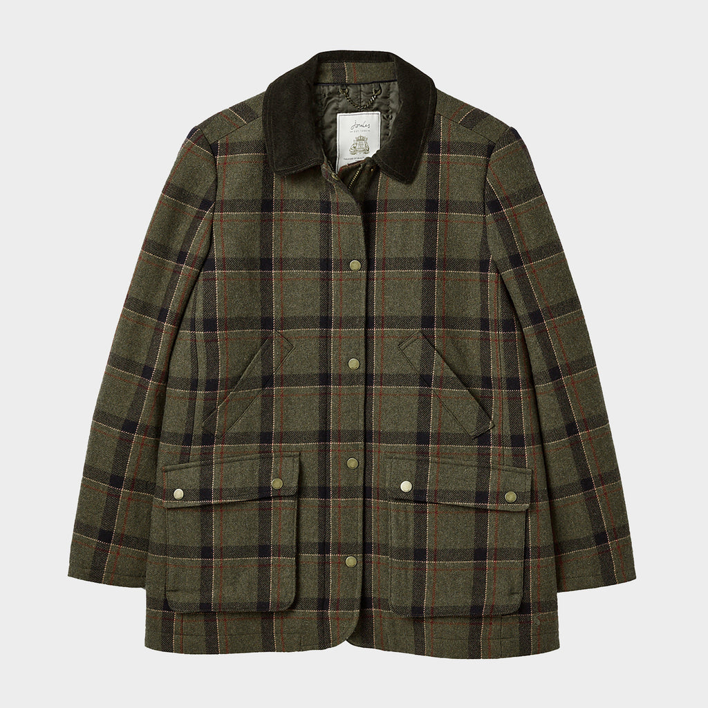 Womens Berkley Tweed Fieldcoat Green Tweed