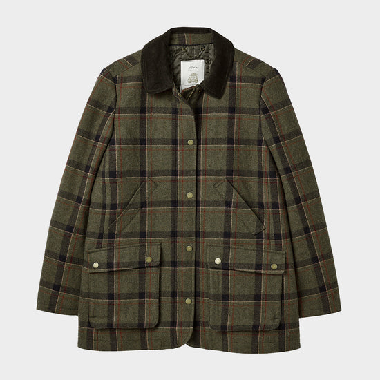 Womens Berkley Tweed Fieldcoat Green Tweed