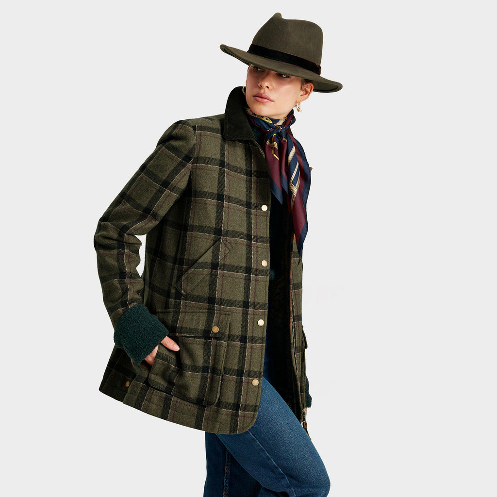 Womens Berkley Tweed Fieldcoat Green Tweed